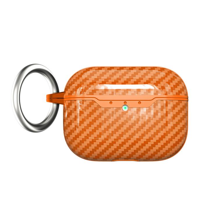 

For AirPods Pro 3 Carbon Fiber TPU Earphone Protective Cover(Orange)
