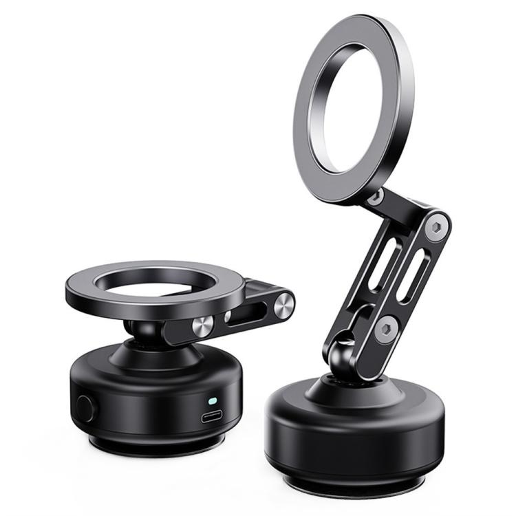 

X93 360 Degree Rotation Electric Vacuum Suction Cup Aluminum Alloy Magnetic Car Cellphone Mount(Black)