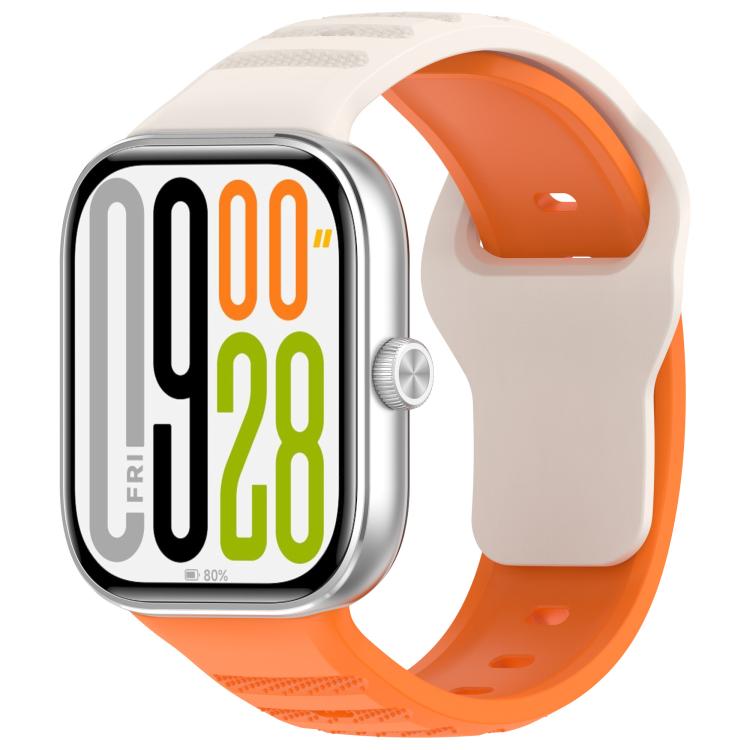

For Redmi Watch 6 Dots Texture Reverse Buckle Silicone Watch Band(Starlight Orange)