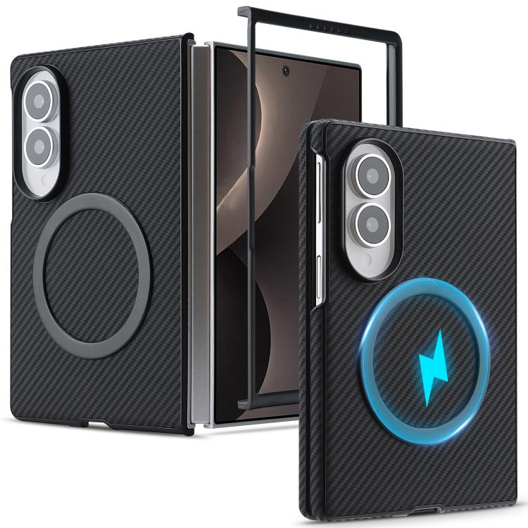 For Galaxy Z Fold8 5G Kalebol Carbon Fiber MagSafe Phone Case(Black)