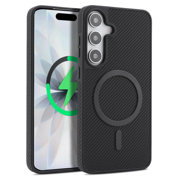 For Galaxy S26+ 5G Kalebol Carbon Fiber MagSafe Phone Case(Black)