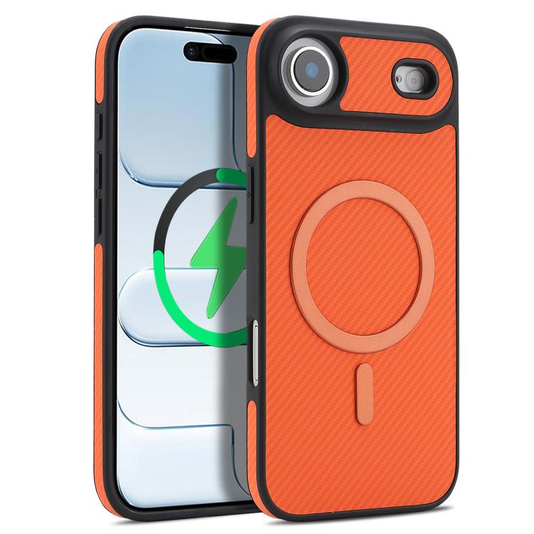 For iPhone Air Kalebol Carbon Fiber MagSafe Phone Case(Orange)