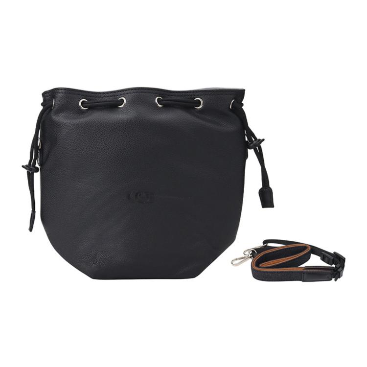 

For DJI Neo 2 / Neo DJ-65 Large-capacity Waterproof Leather Crossbody Drawstring Storage Bag(Dark Night Black)
