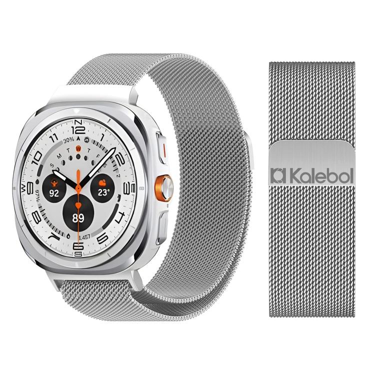 

For Samsung Galaxy Watch Ultra 47mm / Ultra 2025 Kalebol Milan Magnetic Stainless Steel Watch Band(Silver)