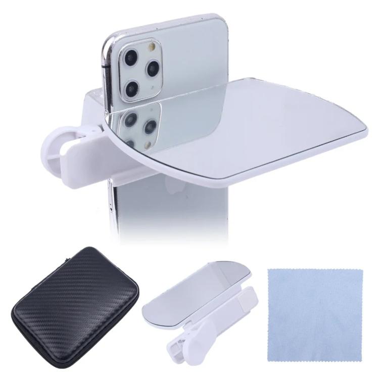 

Adjustable Angle Reflection Phone Clip Outdoor Travel Mirror Selfie Tool(White)