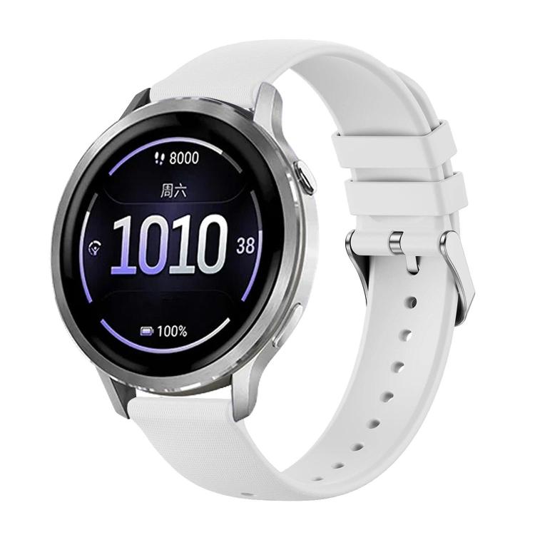 

For Garmin Venu 4 41mm Delicate Texture Solid Color Silicone Watch Band(White)