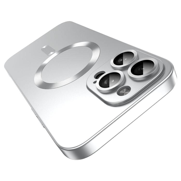 

For iPhone 16 Pro Max Ultra thin Metallic TPU MagSafe Phone Case with Lens Film(Silver)