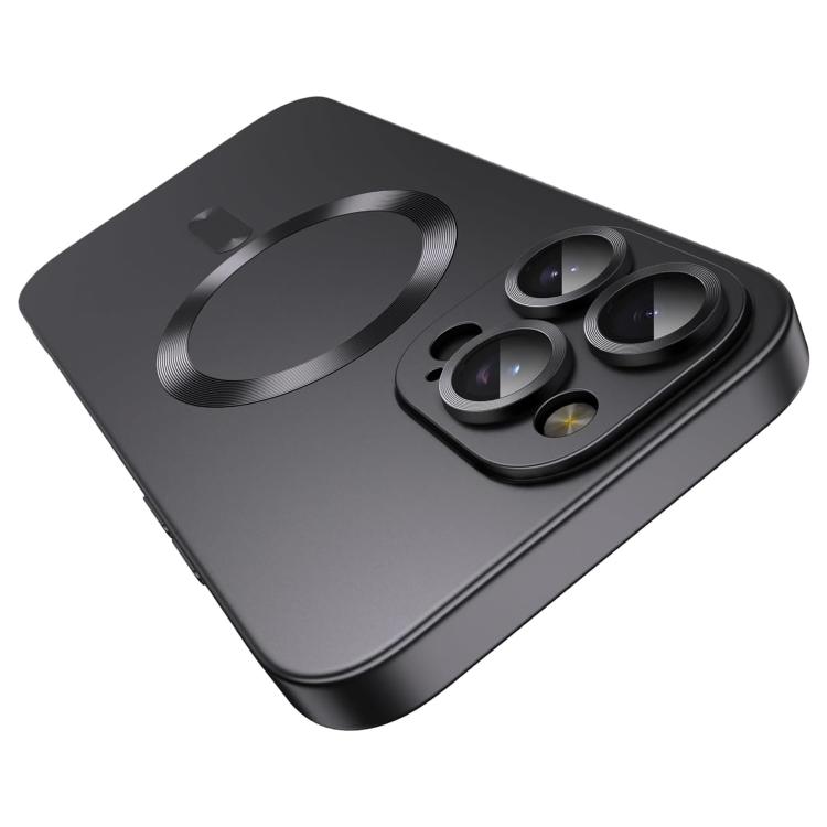 

For iPhone 16 Pro Ultra thin Metallic TPU MagSafe Phone Case with Lens Film(Black)