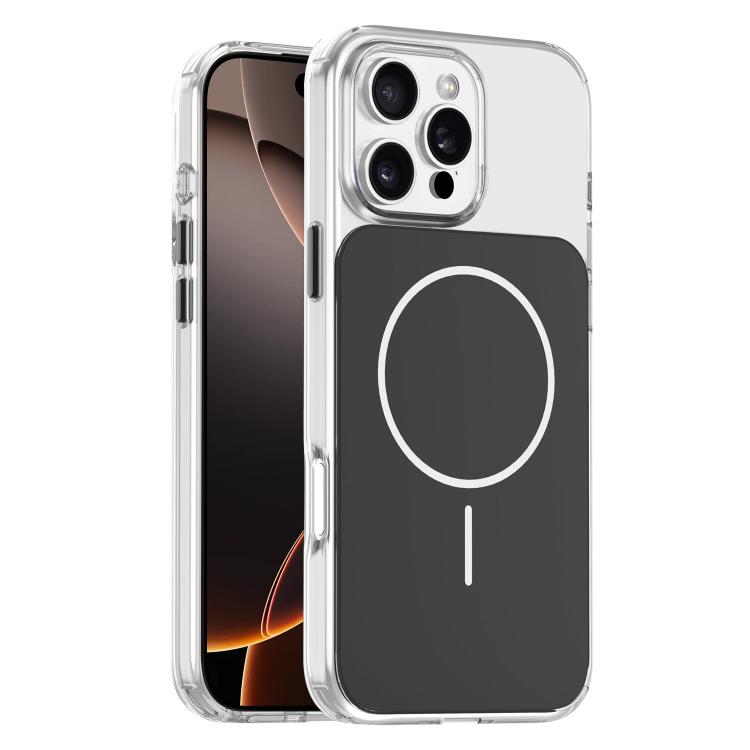 

For iPhone 16 Pro Max Gold-Orange Original Color MagSafe Shockproof Phone Case(Black)