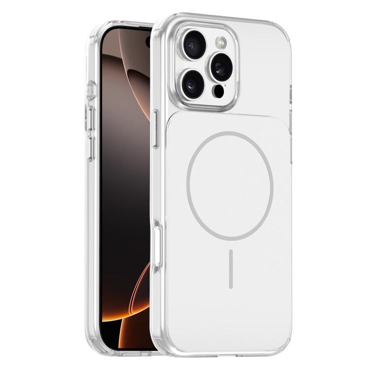 

For iPhone 16 Pro Gold-Orange Original Color MagSafe Shockproof Phone Case(White)