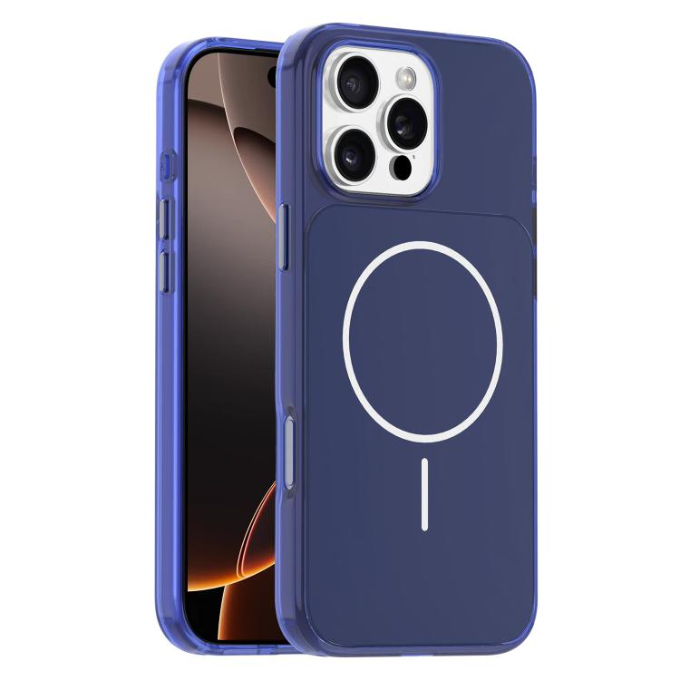 

For iPhone 16 Pro Gold-Orange Original Color MagSafe Shockproof Phone Case(Blue)