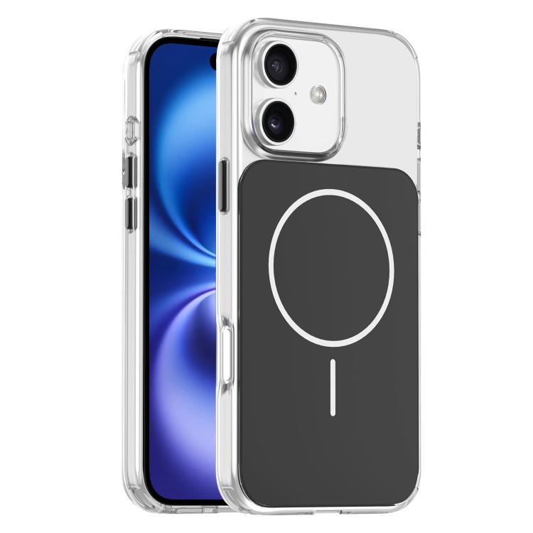 

For iPhone 16 Gold-Orange Original Color MagSafe Shockproof Phone Case(Black)