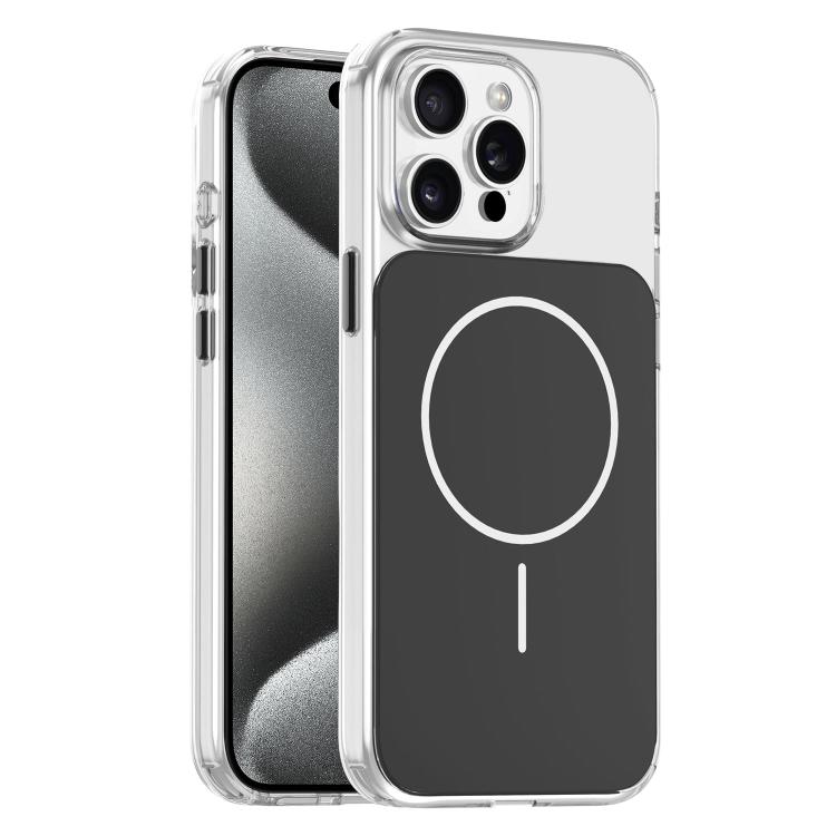 

For iPhone 15 Pro Max Gold-Orange Original Color MagSafe Shockproof Phone Case(Black)