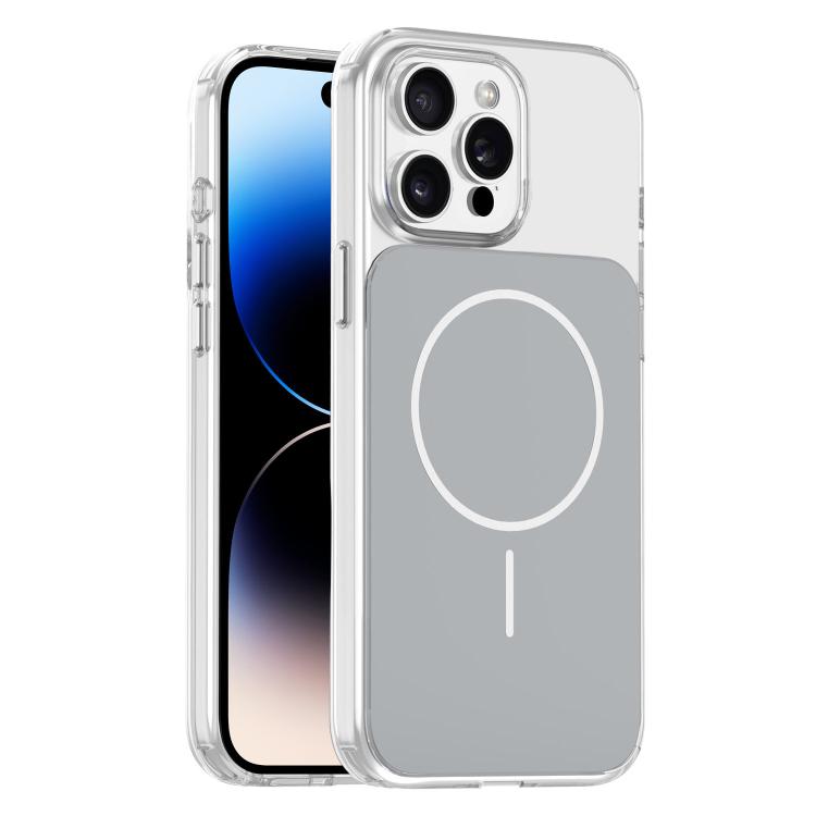 

For iPhone 14 Pro Max Gold-Orange Original Color MagSafe Shockproof Phone Case(Grey)