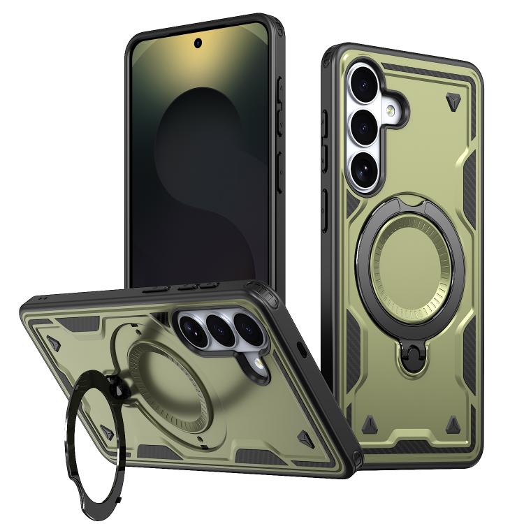 For Galaxy S26 5G Kalebol PC Hybrid TPU Armor MagSafe Ring Holder Phone Case(Green)