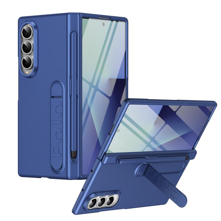 

For Samsung Galaxy Z Fold3 5G Blazing Flame Case-Film Integrated Shockproof Phone Case with Pen(Sapphire Blue)