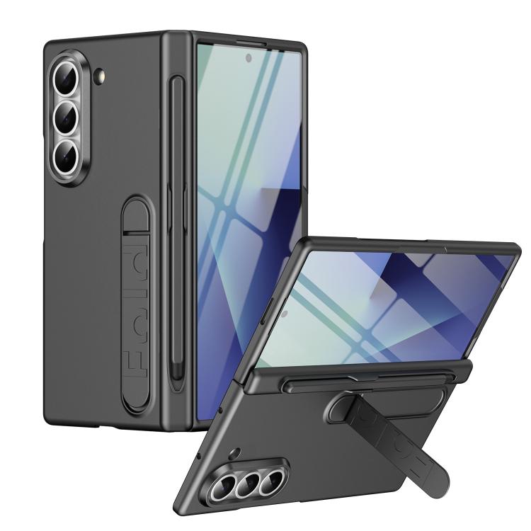 

For Samsung Galaxy Z Fold5 5G Blazing Flame Case-Film Integrated Shockproof Phone Case with Pen(Grey)