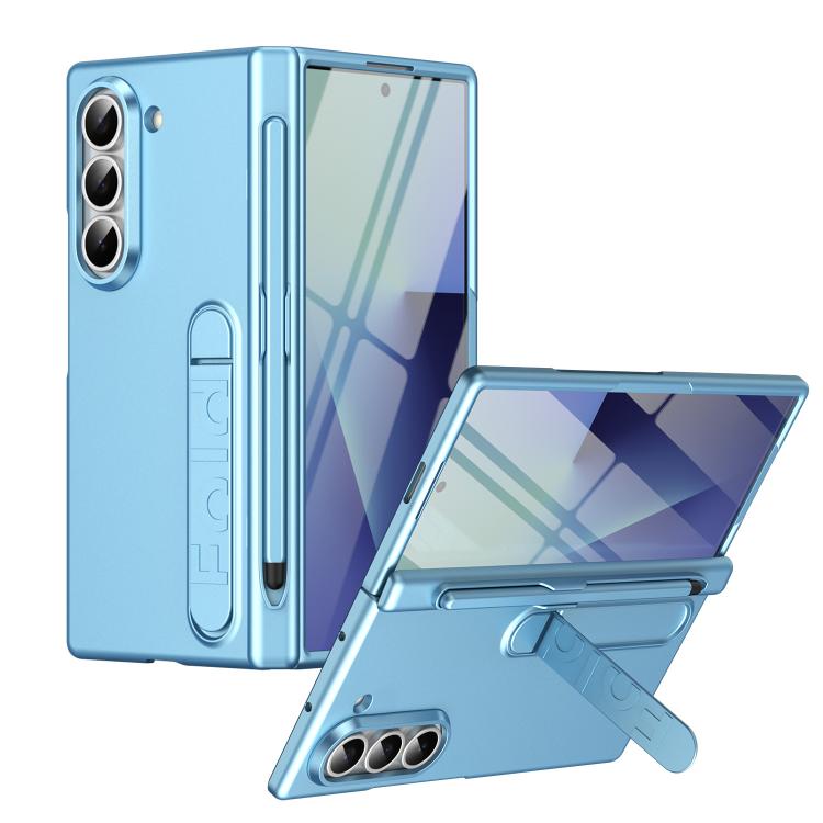 

For Samsung Galaxy Z Fold5 5G Blazing Flame Case-Film Integrated Shockproof Phone Case with Pen(Sierra Blue)