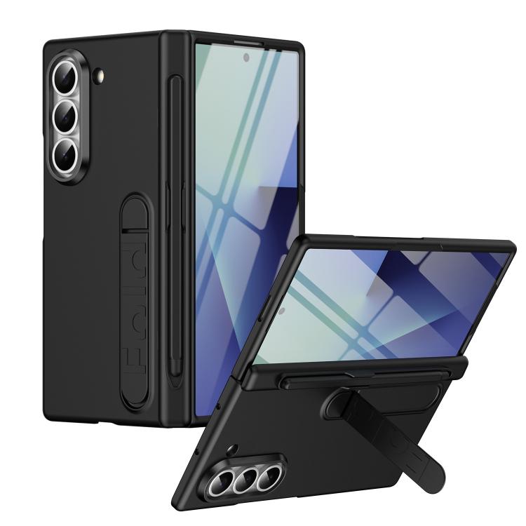 

For Samsung Galaxy Z Fold6 5G Blazing Flame Case-Film Integrated Shockproof Phone Case with Pen(Black)