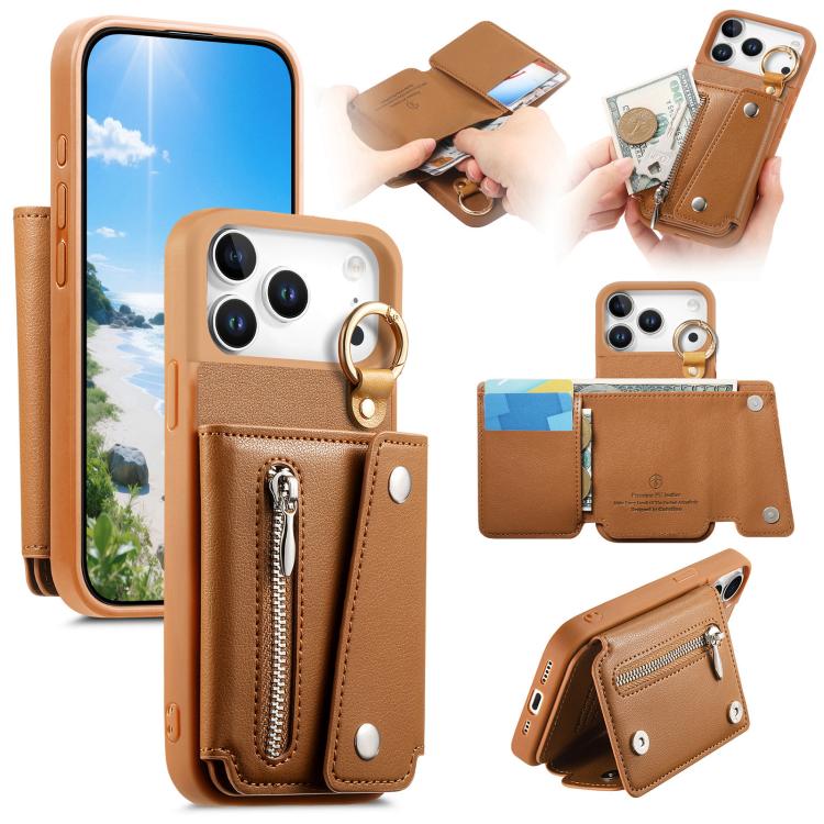 

For iPhone 17 Pro Max Dream Wallet D Buckle Leather Back Cover Phone Case(Brown)