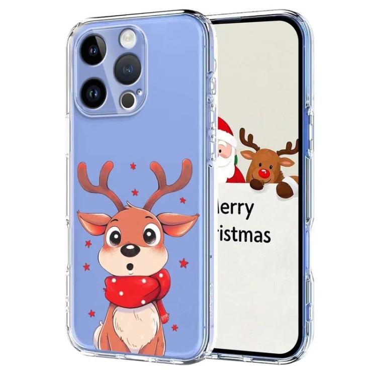 

For iPhone 16 Pro Max Christmas-themed Printed TPU Phone Case(Christmas Elk)