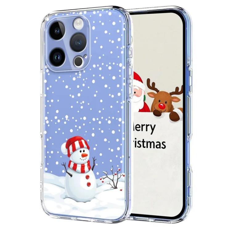 

For iPhone 16 Pro Christmas-themed Printed TPU Phone Case(Christmas Snowman)