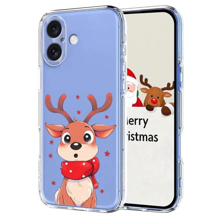 

For iPhone 16 Christmas-themed Printed TPU Phone Case(Christmas Elk)