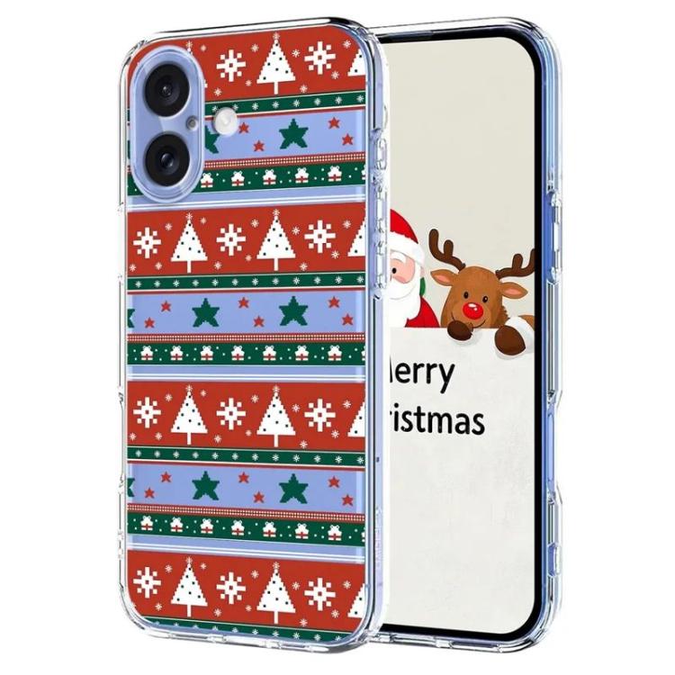 

For iPhone 16 Christmas-themed Printed TPU Phone Case(Christmas Ribbons)