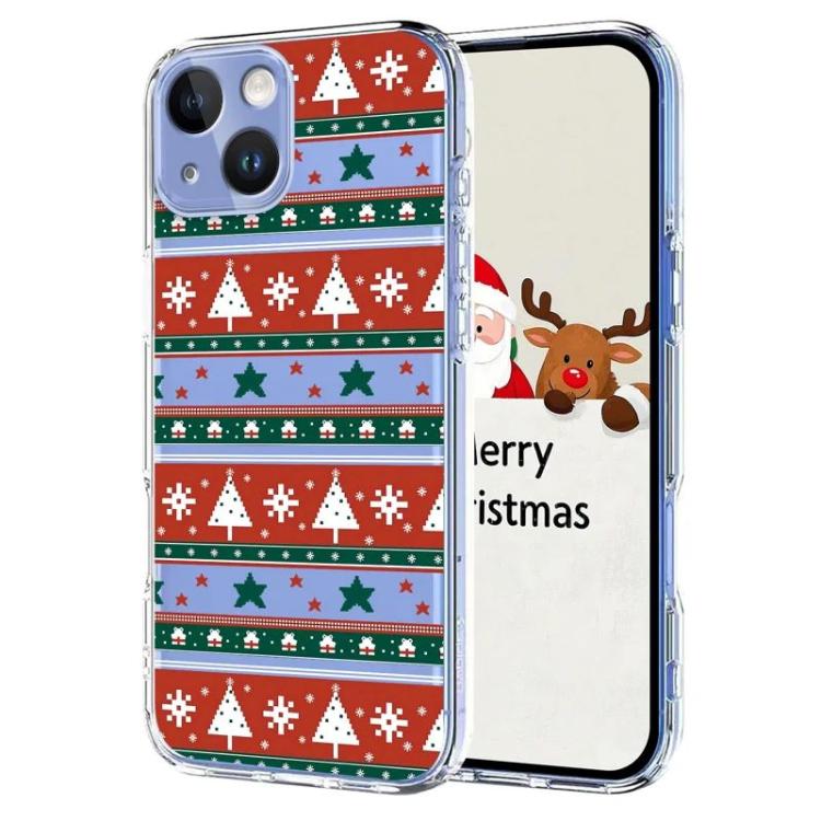 

For iPhone 15 Christmas-themed Printed TPU Phone Case(Christmas Ribbons)