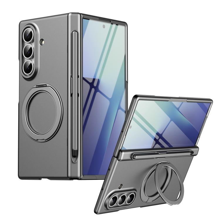 

For Galaxy Z Fold8 5G Thunderbolt Ring Stand Anti-Drop MagSafe Phone Case, No Pen(Space Gray)