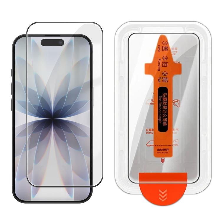 

For iPhone 17 Easy Install Box Dust-Free Clear Screen-printed HD Tempered Glass Film