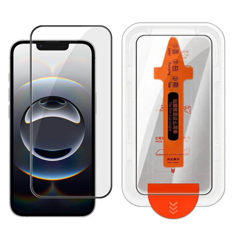 

For iPhone 16e Easy Install Box Dust-Free Clear Screen-printed HD Tempered Glass Film