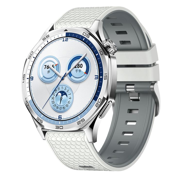 

22mm Honeycomb Texture Two Color Silicone Watch Band(Antique White)