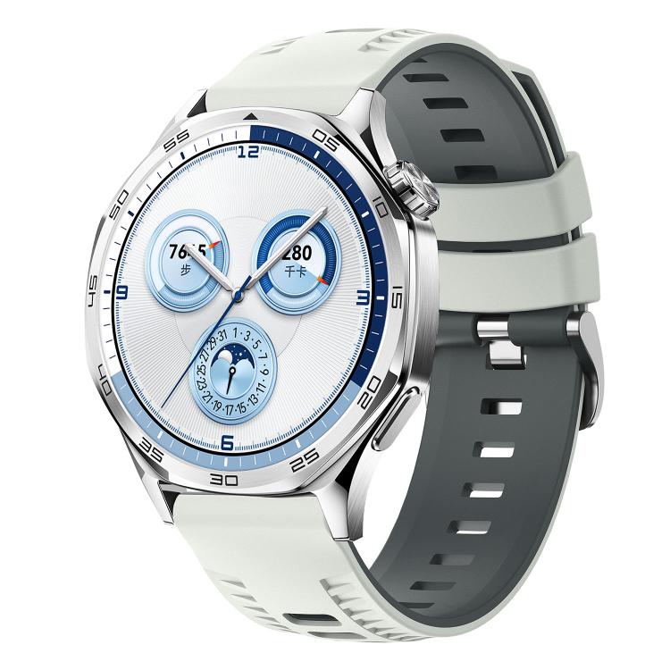 

22mm Tire Texture Two Color Silicone Watch Band(Antique White)