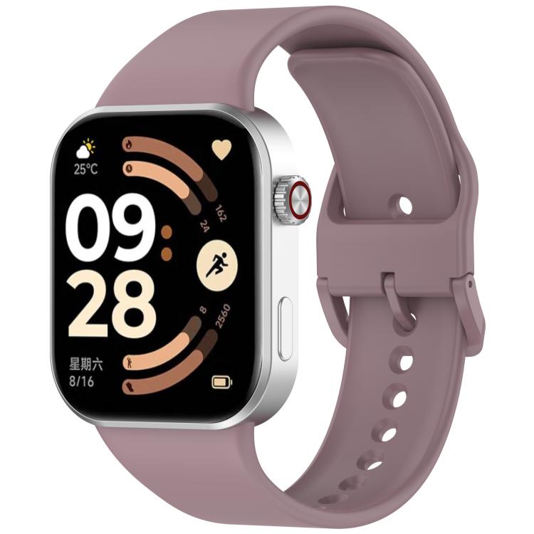 

For Redmi Watch 6 Smooth Solid Color Silicone Watch Band(Smoky Purple)