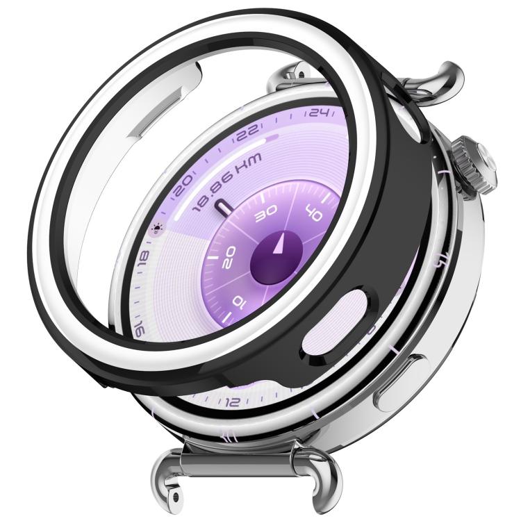 

For Huawei Watch GT 6 41mm Half Coverage Hollow PC Watch Protective Cover(Black Interval Ceramic White)