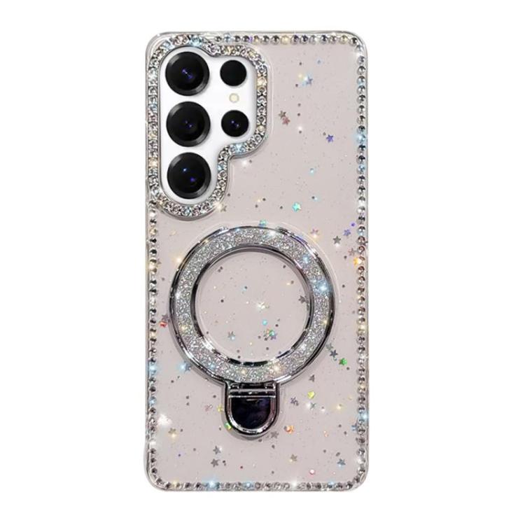 

For Samsung Galaxy S24 Ultra 5G Rhinestone Glitter Kickstand Dual-side IMD Phone Case(Glitter Stars)
