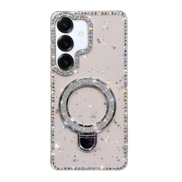 

For Samsung Galaxy S25 FE 5G Rhinestone Glitter Kickstand Dual-side IMD Phone Case(Glitter Stars)