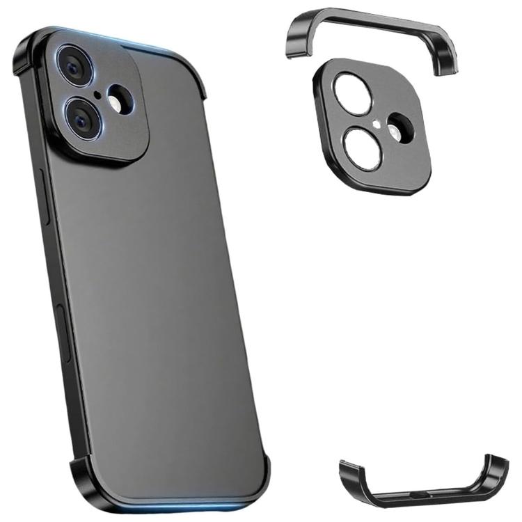 

For iPhone 17 Ultra-thin Frameless Titanium Alloy Four Corner Shockproof Phone Case(Black)