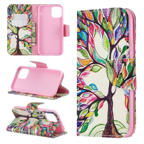 

Colored Drawing Pattern Horizontal Flip Leather Case for iPhone 11 Pro,with Holder & Card Slots & Wallet(Tree of Life)