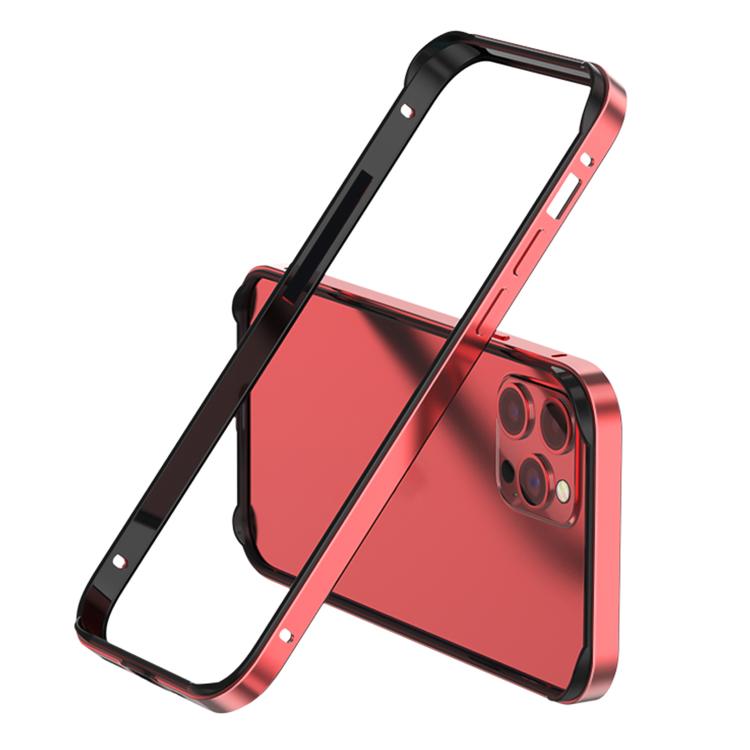 

For iPhone 15 Pro Metal Hybrid Silicone Four-Corner Shockproof Cooling Phone Frame Case(Black vinyl + Red)