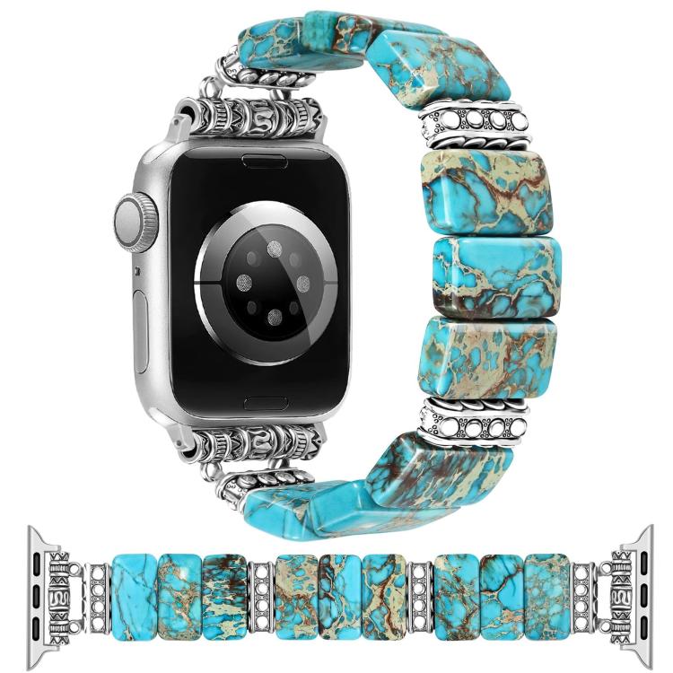 

For Apple Watch 46mm / 49mm / 45mm / 44mm Imperial Stone Ceramic Bracelet Watch Band(Green)