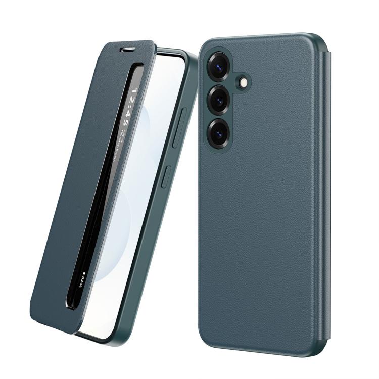 For Galaxy S26 5G Smart View Window Leather Phone Case(Green)