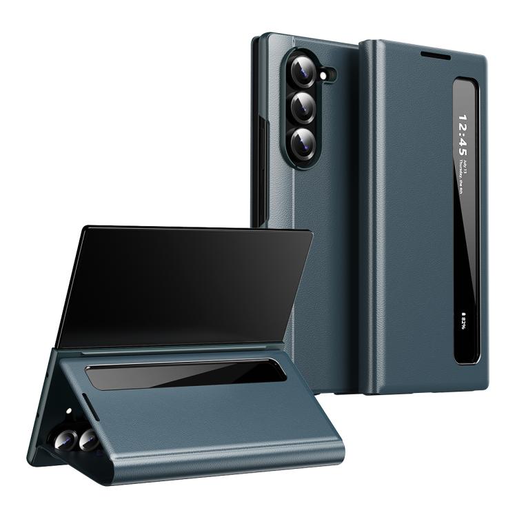 

For Samsung Galaxy Z Fold6 5G Smart View Window Leather Phone Case(Green)