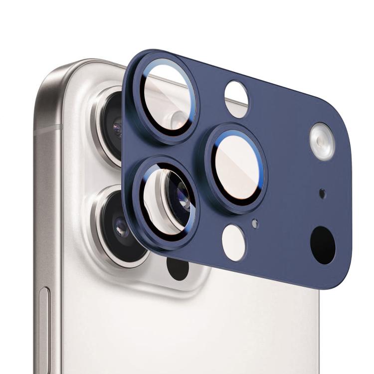 

For iPhone 16 Pro Kalebol Instant 17 Pro Max Full Coverage Metal Lens Film Protector(Blue)
