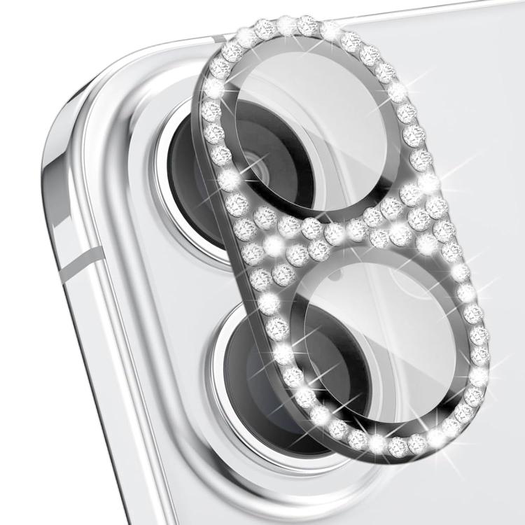 For iPhone 16 Kalebol All-in-One Frosted Metal Armor Diamond-Shine Camera Lens Film(Black)