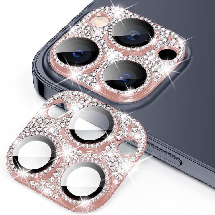 

For iPhone 13 Pro Max Kalebol All-in-One Frosted Metal Armor Diamond-Shine Camera Lens Film(Pink)