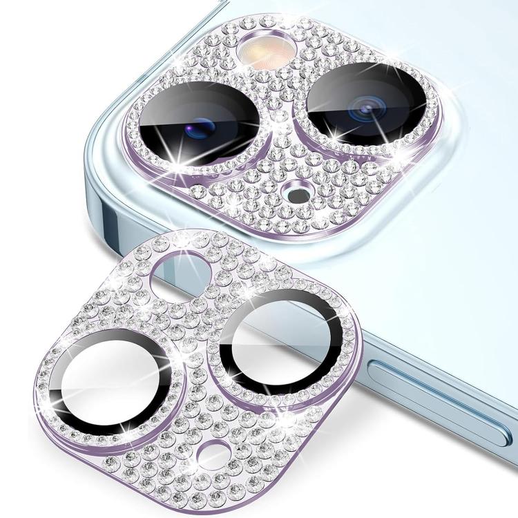 

For iPhone 13 Kalebol All-in-One Frosted Metal Armor Diamond-Shine Camera Lens Film(Purple)