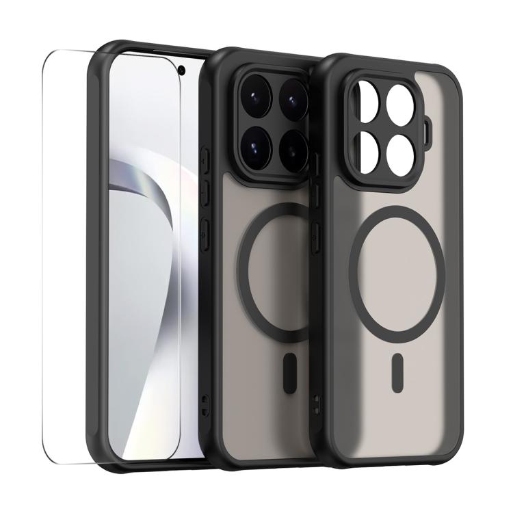 

For Xiaomi 17T Pro 5G ENKAY Hat-Prince MagSafe Matte Translucent Shockproof Phone Case with 0.18mm High Aluminum-silicon Glass Film(Black)