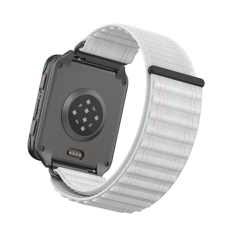 

For Garmin Venu X1 Mountain Wave Pattern Loop Nylon Watch Band(Pink White)